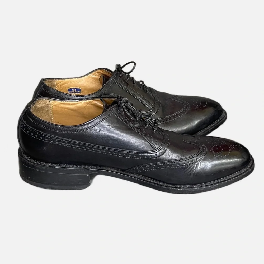 2001 Men’s Florsheim Imperial Kenmoor Black Leather Wing Tip Oxford Shoe Size 10